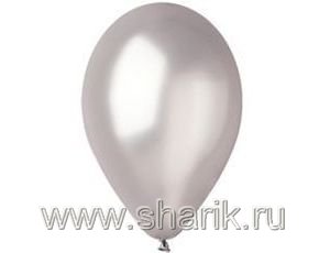 И 12"/38 Металлик Silver воздушные шары круглой формы без рисунка в пакетах различных цветов для детей