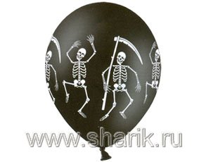 1103-0770 Шелкография пастель 14" Скелет черн
