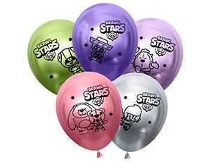 1103-2545 Шар 12" Brawl Stars Команда бойцов хром