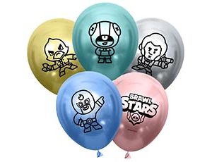 1103-2546 Шар 12" Brawl Stars Герои 2ст хром