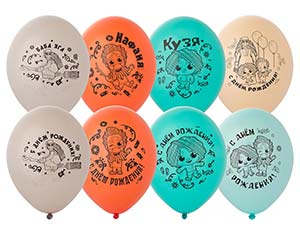 1103-3138 Шар с рисунком 14" ДР Домовенок Кузя