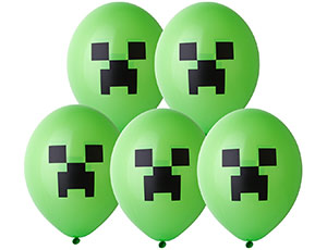 1103-3174 Шар с рисунком 14" Пиксели зеленый