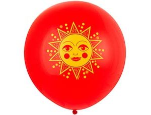 1103-3275 Шар с рисунком 24" Солнце красный