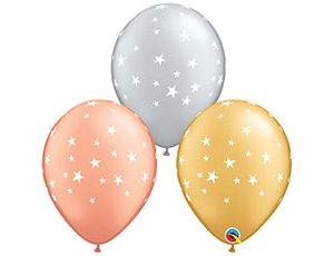 1103-3318 Шелк 11" Звезды Gold Silver RoseGold/Q