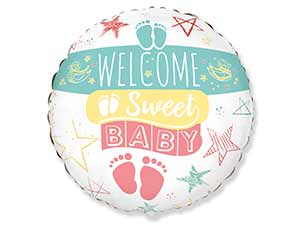 1202-3090  18" WELCOME SWEET BABY/FM