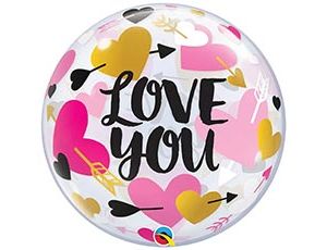 1202-3148 П BUBBLE 22" ILY Сердца со стрелами