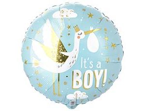 1202-4047 А 18" BOY Аист на голубом сатин S40