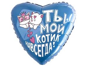 1202-4143 Р 18" РУС ТЫ МОЙ КОТИК НАВСЕГДА