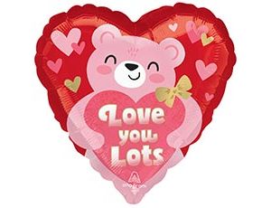 1202-4384 А 18" LOVE YOU Мишка с сердцем розов S40