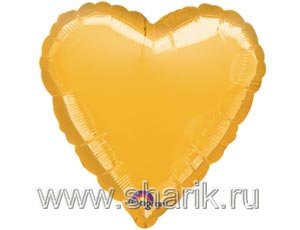 1204-0032 А Б/РИС СЕРДЦЕ 18" Металлик Gold
