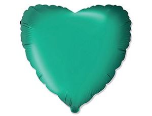 1204-1493 Ф Б/РИС 18" СЕРДЦЕ Сатин Green