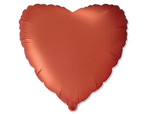 1204-1496 Ф Б/РИС 18" СЕРДЦЕ Сатин Orange