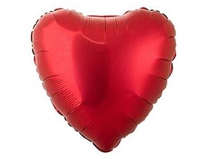 1204-1540 Г Б/РИС СЕРДЦЕ 18" Сатин Rubin Red