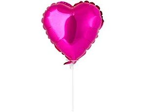 1204-1596 Р Б/РИС СЕРДЦЕ 9" Металлик Fuchsia