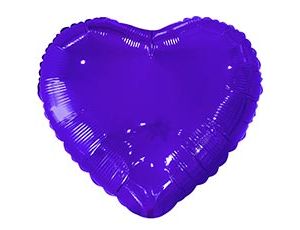1204-1782 К Б/РИС СЕРДЦЕ 18" Металлик Purple
