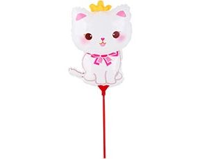 1206-1543 К М/ФИГУРА Котик белый корона на палочке