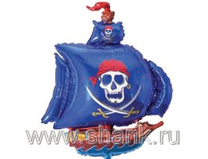1207-1041 Ф ФИГУРА/11 Корабль пиратский синий/FM