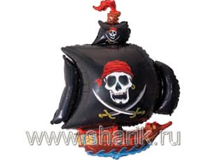 1207-1043 Ф ФИГУРА/11 Корабль пиратский черный/FM