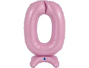 1207-4275 Г ЦИФРА 0  25" Pastel Pink на подставке