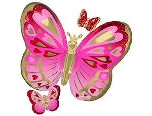 1207-4596 А ФИГУРА/P35 Бабочки сердца Pink GoldRed