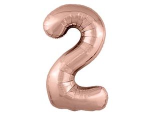 1207-4893 Р ЦИФРА 2  40" Металлик Rose Gold