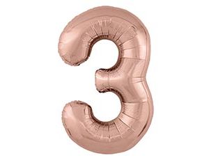 1207-4894 Р ЦИФРА 3  40" Металлик Rose Gold