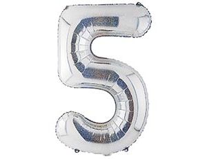 1207-5406 К ЦИФРА 5  40" Silver блеск