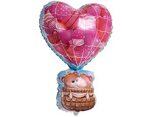 1207-5479 К ФИГУРА Воздушный шар сердце с мишками