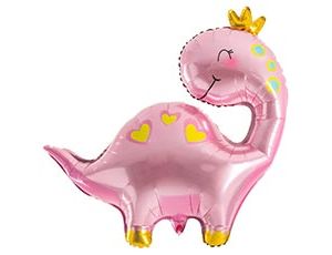 1207-5532 К ФИГУРА Динозаврик в короне розовый