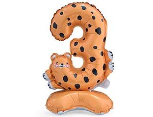 1207-5562 К ЦИФРА 3 23" Зоопарк Леопард на подстав
