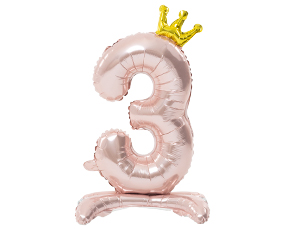 1207-5777 К ЦИФРА 3 32" Pink на подставке Корона
