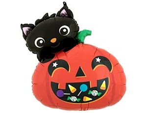 1207-5889 А ФИГУРА/P35 Кот Тыква Джека с конфетами