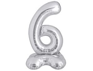 1207-5931 К ЦИФРА 6 50" Silver на подставке