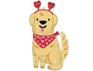 1207-6112 А ФИГУРА/P35 Собака с сердцами-антенками