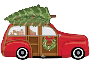 1207-6312 А ФИГУРА/P35 Машина с елкой