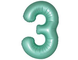 1207-6398 Ф ЦИФРА 3  40" SLIM Satin Turquoise