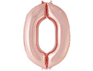 1207-6624 К ЦИФРА 0  40" Металлик Rose Gold