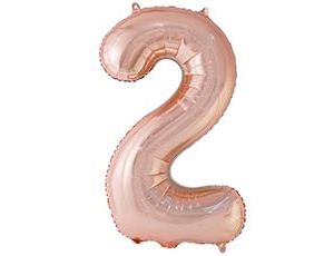 1207-6626 К ЦИФРА 2  40" Металлик Rose Gold