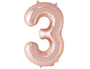 1207-6627 К ЦИФРА 3  40" Металлик Rose Gold