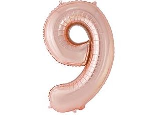 1207-6633 К ЦИФРА 9  40" Металлик Rose Gold
