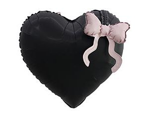 1207-6637 К ФИГУРА Сердце черное Бант розовый