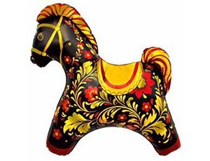 1207-6715 Р ФИГУРА Лошадка Золотая роспись