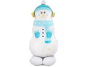 1208-0845 К ФИГУРА AIR Снеговик голубой шарф Макси