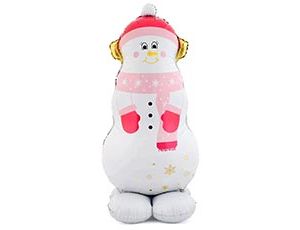 1208-0846 К ФИГУРА AIR Снеговик розовый шарф Макси