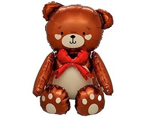 1208-0946 К ФИГУРА AIR Мишка коричневый бант красн