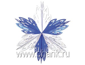 1410-0415 Фигура Снежинка №1 фольг сереб/син 40смG