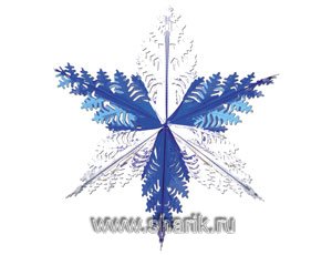 1410-0424 Фигура Снежинка №3 фольг сереб/син 60смG