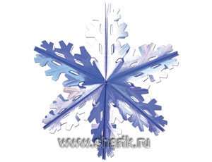 1410-0425 Фигура Снежинка №4 фольг сереб/син 60смG