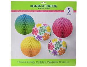 1410-0742 Шары+Фонарики бум Гибискусы 30-24см 5штА