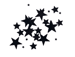 1501-3402 Конфетти Звезды черные 70гр/A